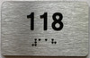 BRAILLE APARTMENT NUMBER 118 SIGN