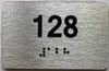 BRAILLE APARTMENT NUMBER 128 SIGN