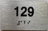 BRAILLE APARTMENT NUMBER 129 SIGN