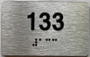 BRAILLE APARTMENT NUMBER 133 SIGN
