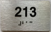 BRAILLE APARTMENT NUMBER 213 SIGN