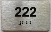 BRAILLE APARTMENT NUMBER 222 SIGN