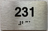 BRAILLE APARTMENT NUMBER 231 SIGN
