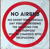 NO AIRBNB  NO Short Term RENTALS  Safety Sign NO AIRBNB  NO Short Term RENTALS  Safety Sign