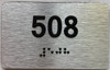 TACTILE HOTEL APARTMENT NUMBER 508 SIGN