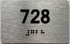 BRAILLE APARTMENT NUMBER 728 SIGN