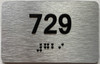 BRAILLE APARTMENT NUMBER 729 SIGN