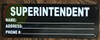 Janitor name/address-Superintendent  Signage Janitor name/address-Superintendent  Signage