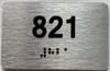 BRAILLE APARTMENT NUMBER 821 SIGN
