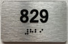 TACTILE HOTEL APARTMENT NUMBER 829 SIGN