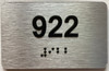 TACTILE HOTEL APARTMENT NUMBER 922 SIGN