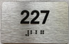 Signage Apartment number  - Unit number  / Suite number  comes with Raised letters & Grade 2 Braille - Includes Red Adhesive pad for Easy Installation - The park Ave Line (Apt 227)