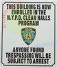 NYPD CLEAN HALLWAYS SHotel Sign