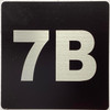 Sign Apartment number 7B  - UNIT NUMBER 7B /SUITE 7B  (BLACK, DOUBLE SIDED TAPE) -Broadway Line