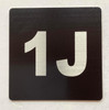 Sign Apartment number 1J  - UNIT NUMBER 1J /SUITE 1J  (BLACK, DOUBLE SIDED TAPE) -Broadway Line