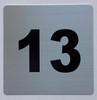 Sign Apartment number SILVER, with double sided tape-Broadway Line (#13)