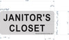 JANITOR'S Closet SIGNAGE (Brush Aluminium)-The Mont Argent line JANITOR'S Closet SIGNAGE (Brush Aluminium)-The Mont Argent line