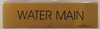 SIGNAGE  WATER MAIN  - Gold BACKGROUND  WITH SELF ADHESIVE STICKER FOR INDOOR USE