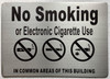 NYC NO SMOKING OR ELECTRONIC CIGARETTES IN COMMAND AREA OF THIS BUILDING Hotel Sign NYC NO SMOKING OR ELECTRONIC CIGARETTES IN COMMAND AREA OF THIS BUILDING Hotel Sign