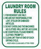 Laundry Room Rules Sign (,Aluminium -Rust Free)