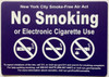 NYC NO SMOKING OR ELECTRONIC CIGARETTES Hotel Sign NYC NO SMOKING OR ELECTRONIC CIGARETTES Hotel Sign