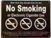 NYC NO SMOKING OR ELECTRONIC CIGARETTES  Sign NYC NO SMOKING OR ELECTRONIC CIGARETTES  Sign