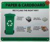 NYC RECYCLING- PAPER AND CARDBOARD Dob Sign NYC RECYCLING- PAPER AND CARDBOARD Dob Sign