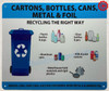 NYC RECYCLING SIGN- CARTONS, BOTTLES, CANS, METAL & FOIL Dob Sign NYC RECYCLING SIGN- CARTONS, BOTTLES, CANS, METAL & FOIL Dob Sign