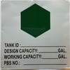 Signage  TANK ID DE-WORKING CAPACITY PBS NO ALUMINUM ,