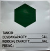 TANK ID DE-WORKING CAPACITY PBS NO ALUMINUM , Sign