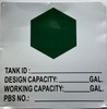 Sign TANK ID DE-WORKING CAPACITY PBS NO ALUMINUM ,