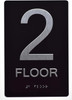 Black Floor number  -Tactile Graphics Grade 2 Braille Text with raised letters  Sign Black Floor number  -Tactile Graphics Grade 2 Braille Text with raised letters  Sign