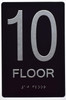 Black Floor number  -Tactile Graphics Grade 2 Braille Text with raised letters  Sign Black Floor number  -Tactile Graphics Grade 2 Braille Text with raised letters  Sign