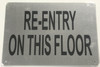 RE-Entry ON This Floor SIGNAGE (Brushed Aluminium) Potere d'argento Line- RE-Entry ON This Floor SIGNAGE (Brushed Aluminium) Potere d'argento Line-