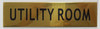 Signage Utility Room  Gold Signage Utility Room  Gold