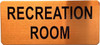 Sign RECREATION ROOM  (Gold color, aluminium)- The Gold Mountain Line