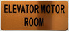 Sign ELEVATOR MOTOR ROOM  (Gold color, aluminium)- The Gold Mountain Line Sign ELEVATOR MOTOR ROOM  (Gold color, aluminium)- The Gold Mountain Line