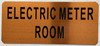 Sign ELECTRIC METER ROOM  (Gold color, aluminium)- The Gold Mountain Line Sign ELECTRIC METER ROOM  (Gold color, aluminium)- The Gold Mountain Line