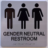 BRAILLE GENDER NEUTRAL UNISEX RESTROOM TACTILE SIGN BRAILLE GENDER NEUTRAL UNISEX RESTROOM TACTILE SIGN