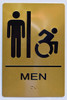 HOTEL ADA MEN ACCESSIBLE RESTROOM GOLD TACTILE SIGN HOTEL ADA MEN ACCESSIBLE RESTROOM GOLD TACTILE SIGN