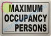 Maximum Occupancy  Hotel Sign