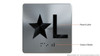 BRAILLE ELEVATOR JAMB- STAR L SIGN