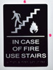 BRAILLE IN CASE OF FIRE USE STAIRS - SIGN BRAILLE IN CASE OF FIRE USE STAIRS - SIGN