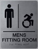 ADA MEN'S FITTING ROOM ACCESSIBLE WITH SYMBOL SIGN ADA MEN'S FITTING ROOM ACCESSIBLE WITH SYMBOL SIGN