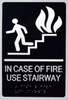 HOTEL ADA IN CASE OF FIRE USE STAIRWAY SIGN