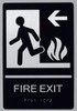 HOTEL ADA FIRE EXIT LEFT ARROW SIGN HOTEL ADA FIRE EXIT LEFT ARROW SIGN