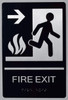 BRAILLE FIRE EXIT RIGHT ARROW SIGN