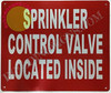 Sprinkler Control Valve Located Inside  Sign