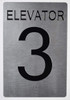 BRAILLE ELEVATOR 3 SIGN