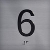 TACTILE HOTEL 6TH FLOOR ELEVATOR JAMB PLATE SIGN TACTILE HOTEL 6TH FLOOR ELEVATOR JAMB PLATE SIGN